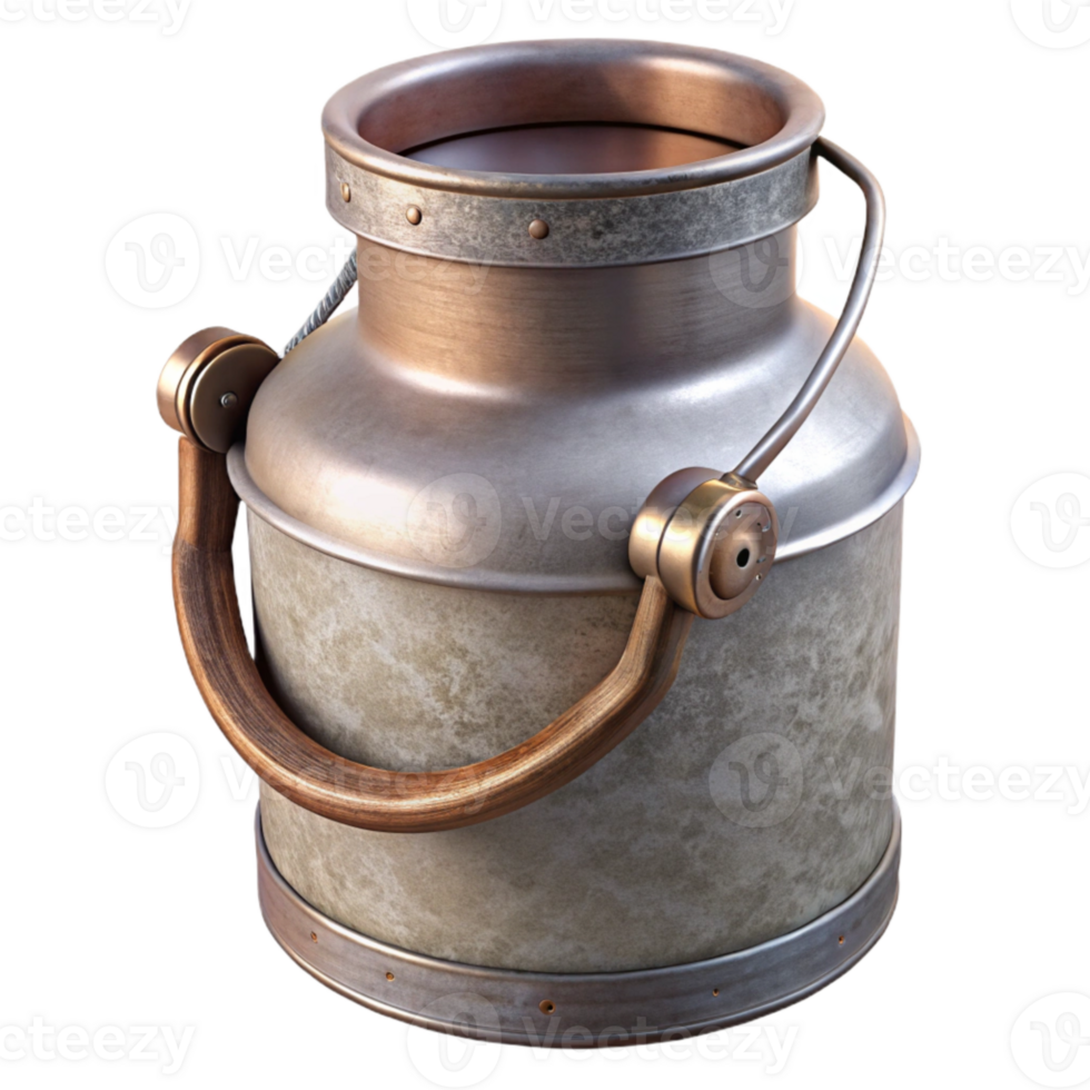 wonderful classic Vintage Milk Can Metal with Handle Cutout png