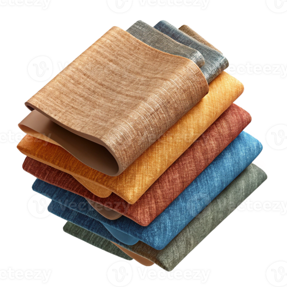 extraordinary artistic Fabric Swatches Various Colors Isolated Cutout high resolution png