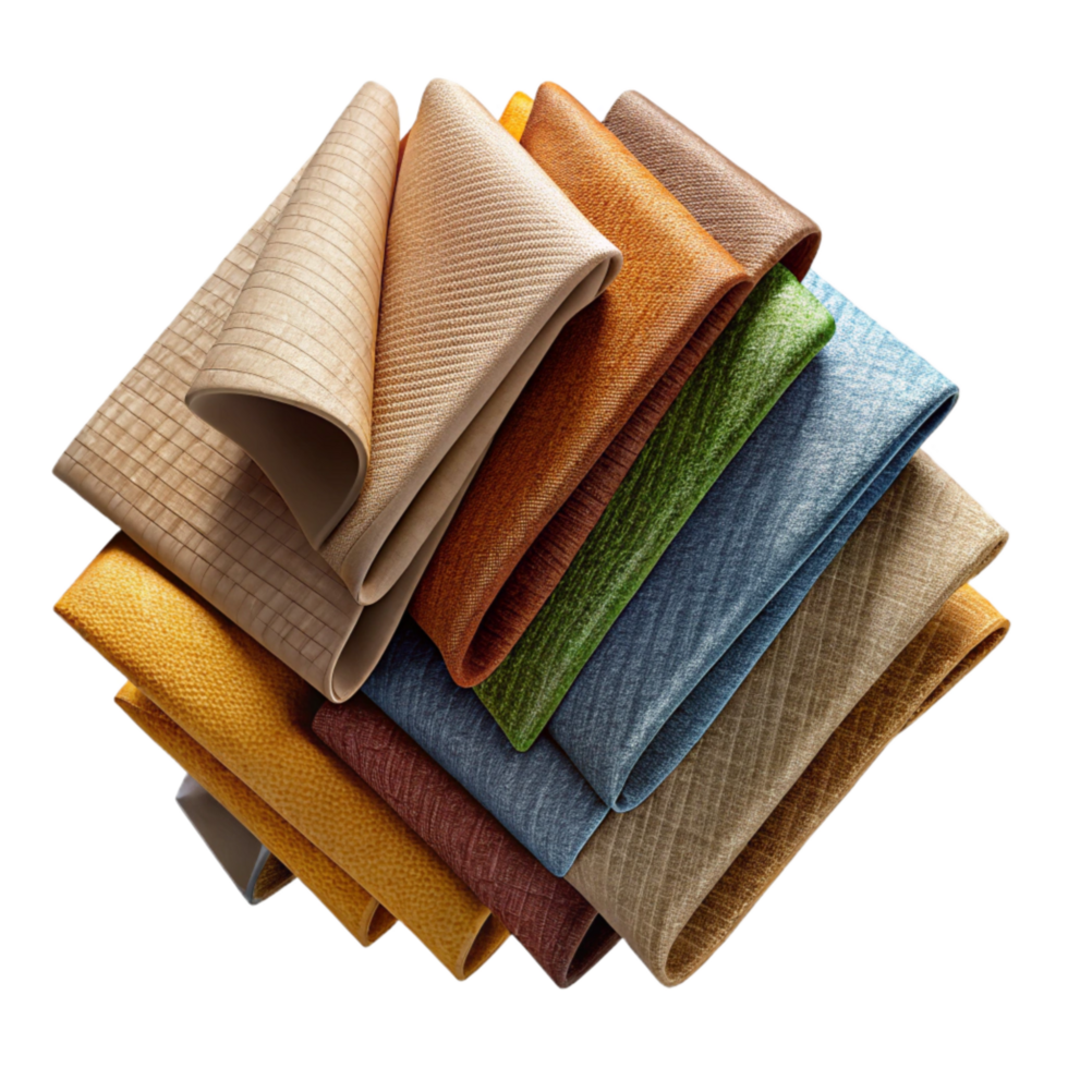 beautiful artistic Fabric Swatches Various Colors Isolated Cutout png