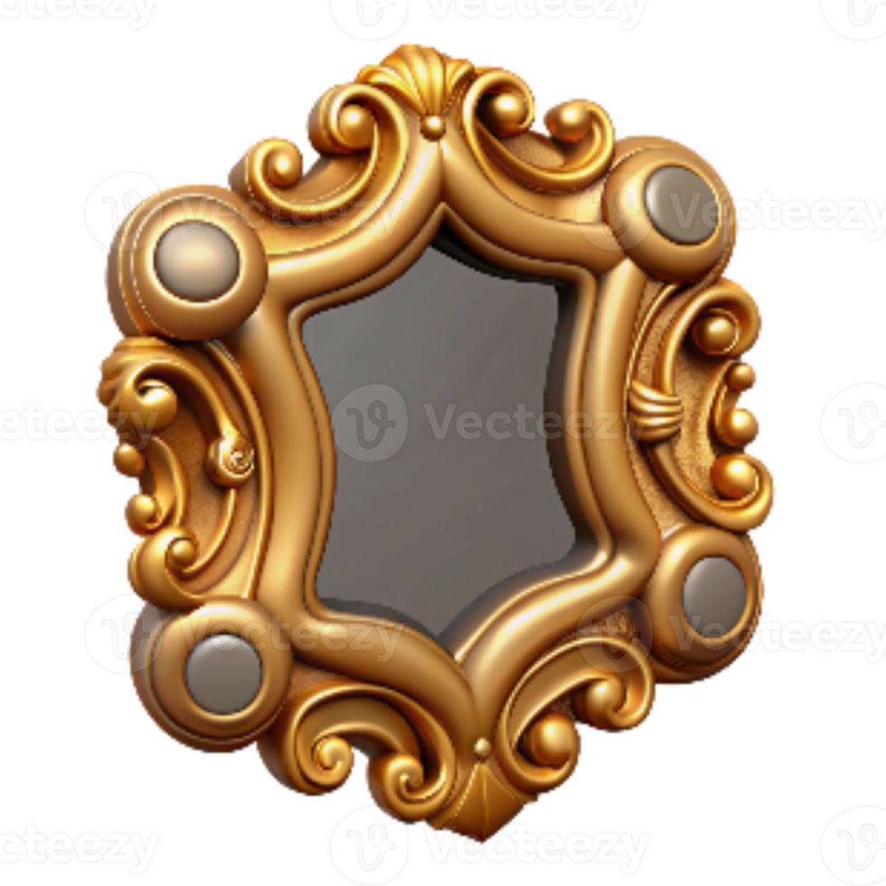 magnificent abstract Vintage Ornate Picture Frame with Gold Detail Cutout png