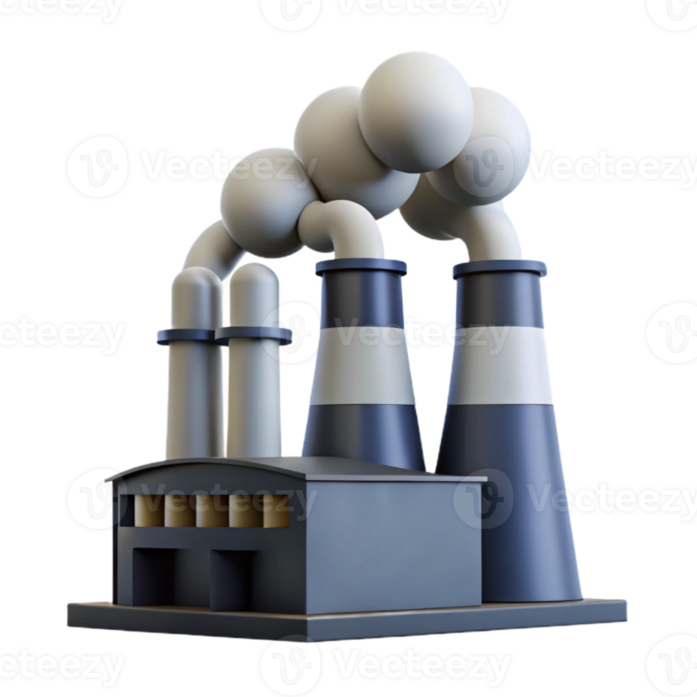 magnificent artistic Factory Silhouette with Smoke Stack Cutout authentic png