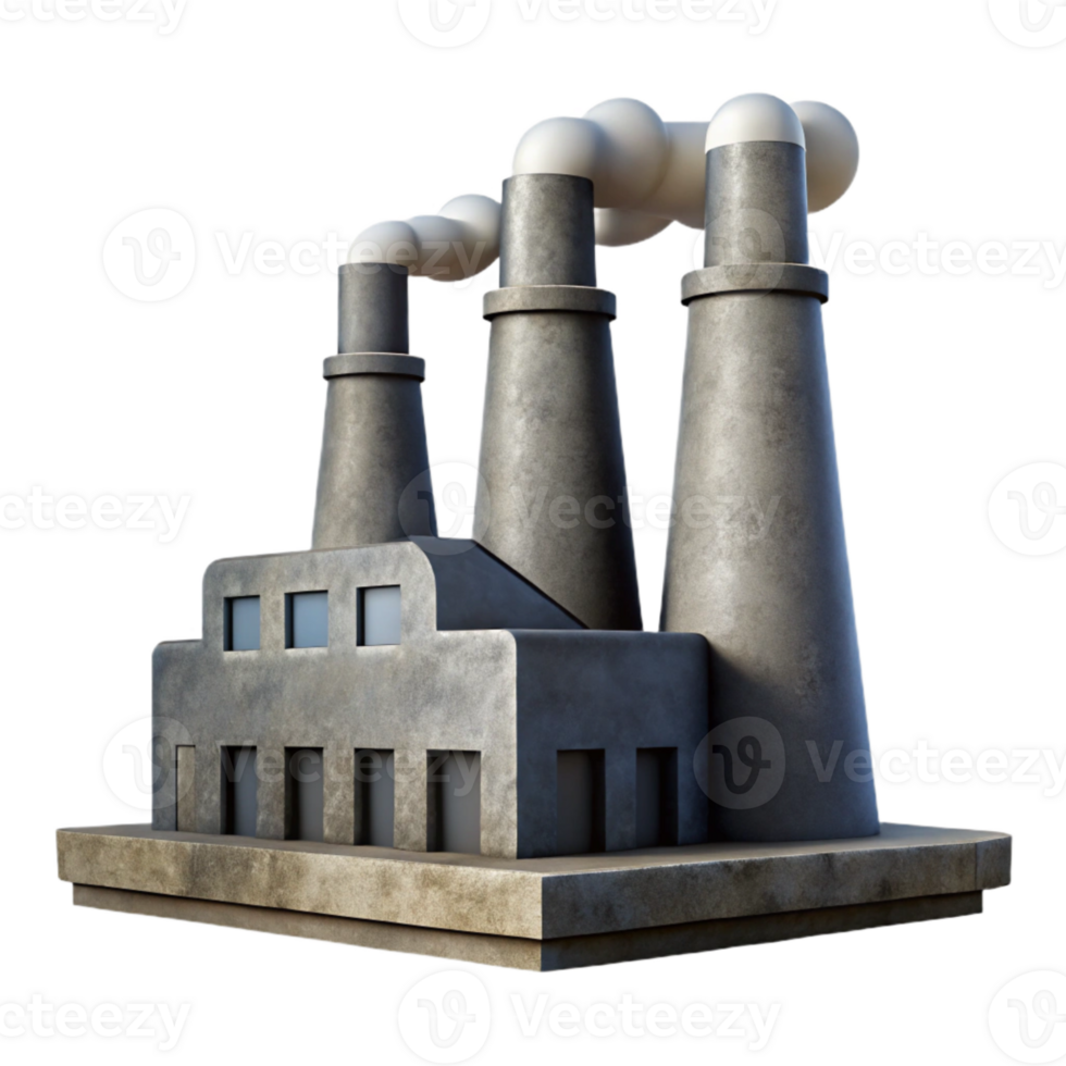 stunning traditional Factory Silhouette with Smoke Stacks Cutout authentic png