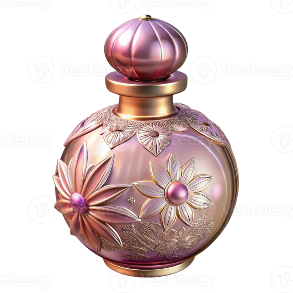 wonderful abstract Vintage Perfume Bottle Floral Design Transparent png