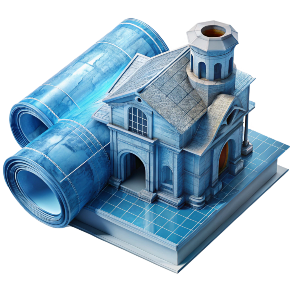 Faded Blueprint Architectural Drawing Transparent Element png