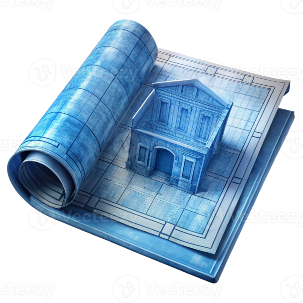 stunning artistic Faded Blueprint Architectural Drawing Transparent Element original png