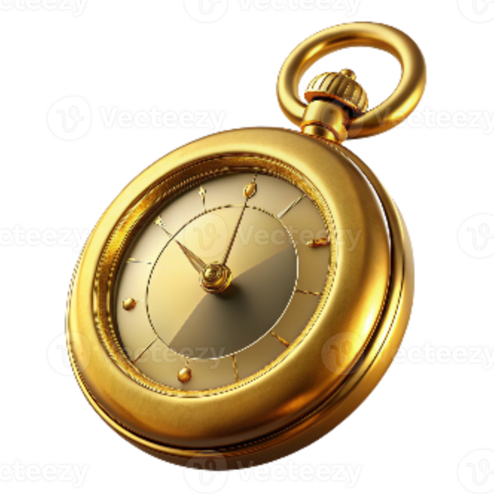 impressive vintage Vintage Pocket Watch Gold Color Transparent Background high resolution png