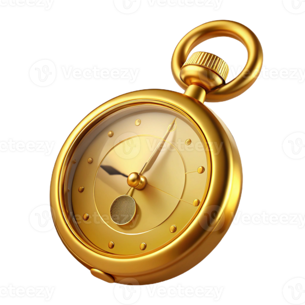 extraordinary modern Vintage Pocket Watch Gold Color Transparent Background premium png