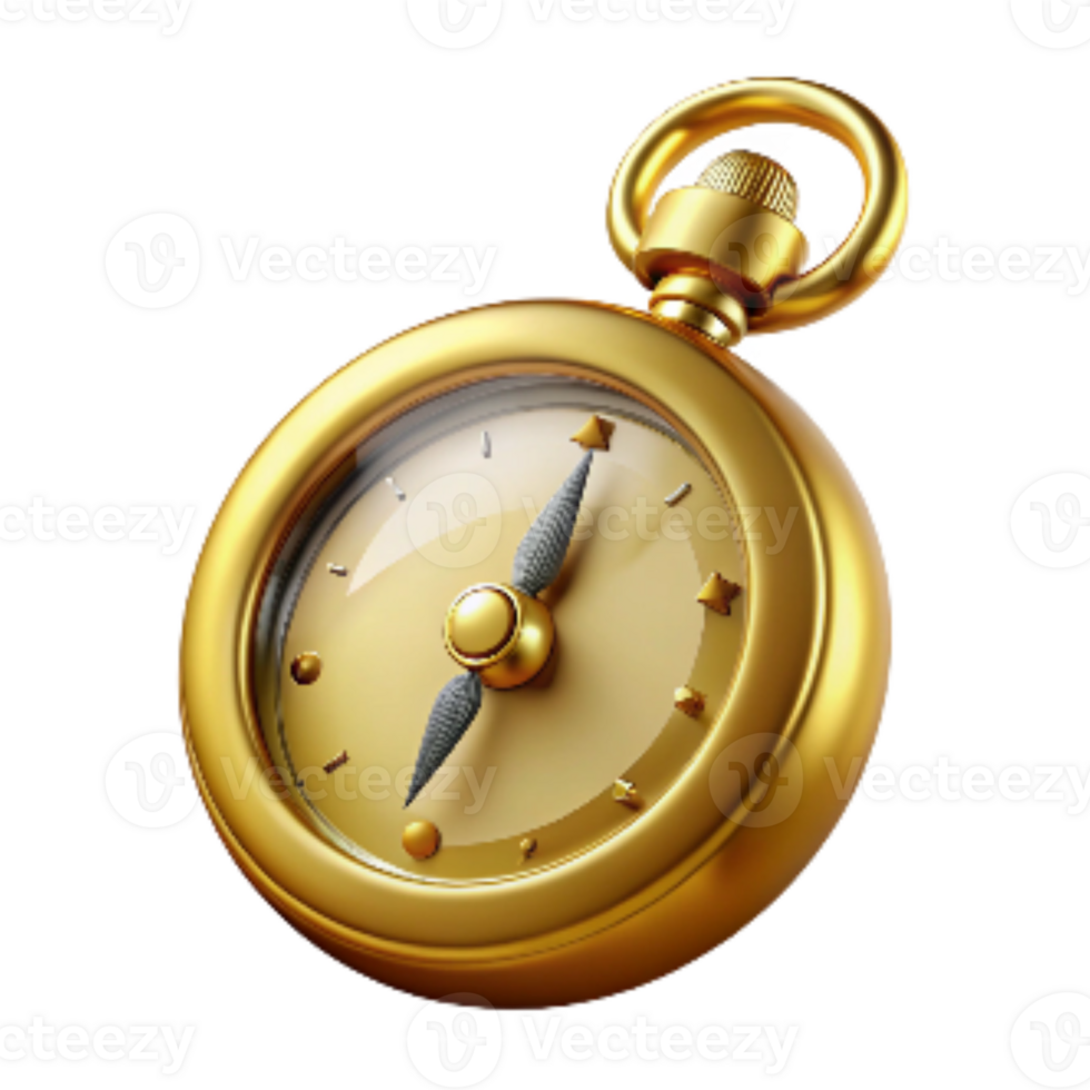 extraordinary creative Vintage Pocket Watch Gold Color Transparent Background authentic png