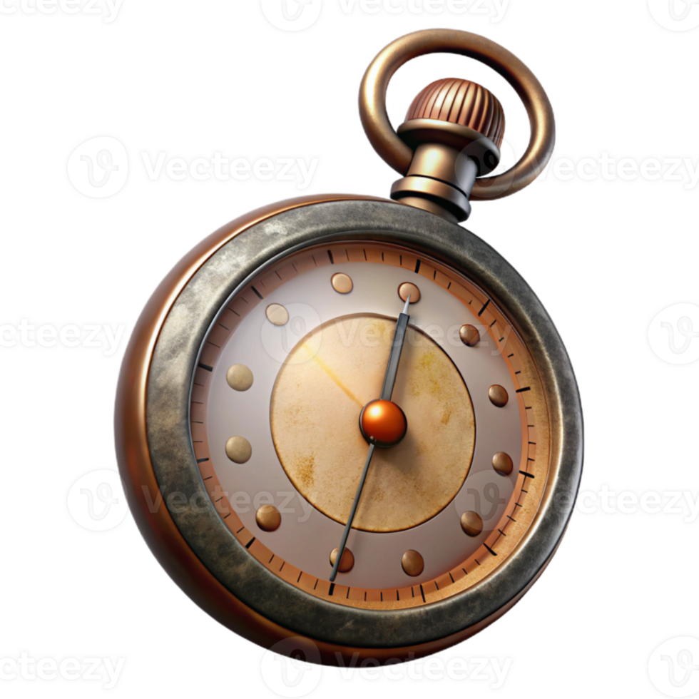 elegant abstract Vintage Pocket Watch Timepiece Transparent Background premium png