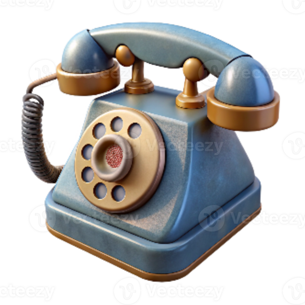 elegant rustic Vintage Rotary Phone Cutout Isolated on Transparent Background high quality png