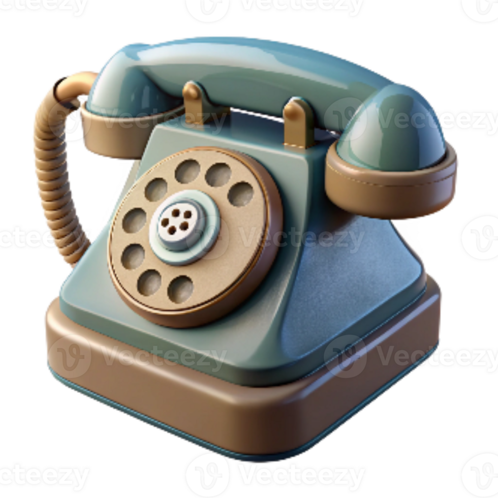 dramatic rustic Vintage Rotary Phone Cutout Isolated on Transparent Background png