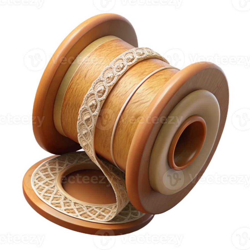 beautiful traditional Vintage Ribbon Spool with Lace Trim Cutout exclusive png