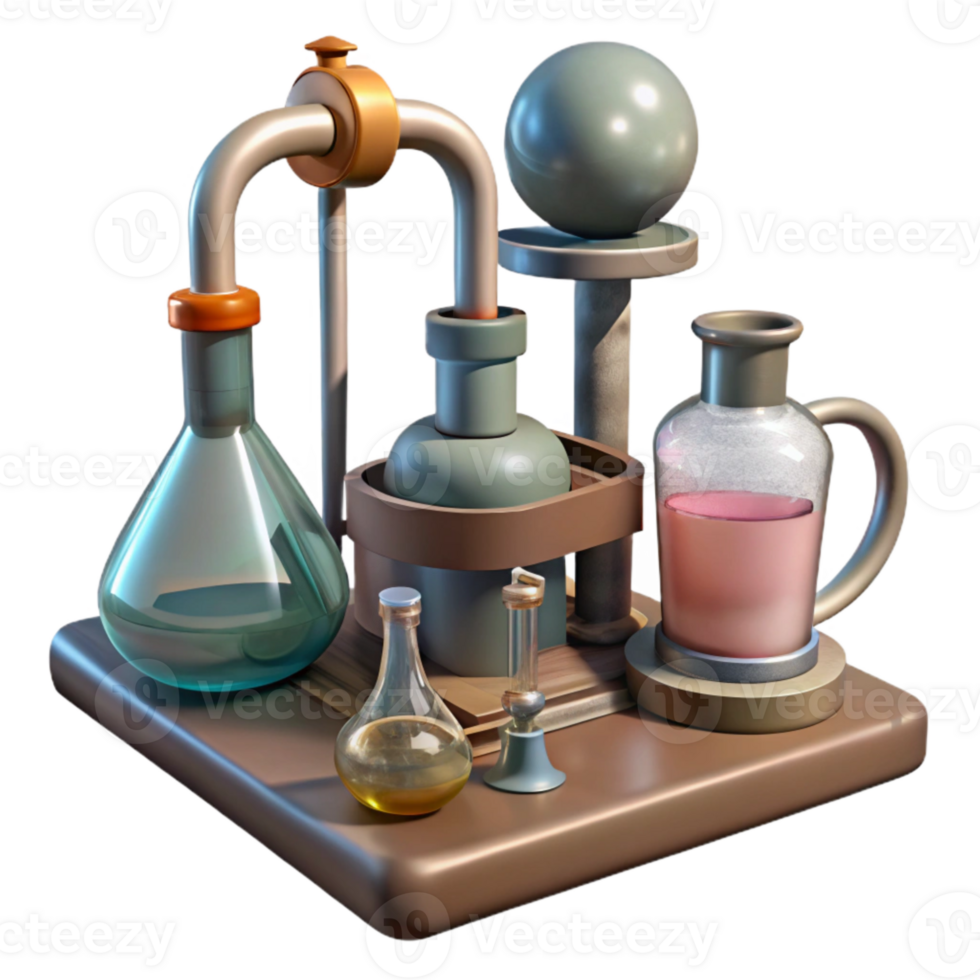 wonderful artistic Vintage Science Instruments Set Isolated on Transparent Background high quality png