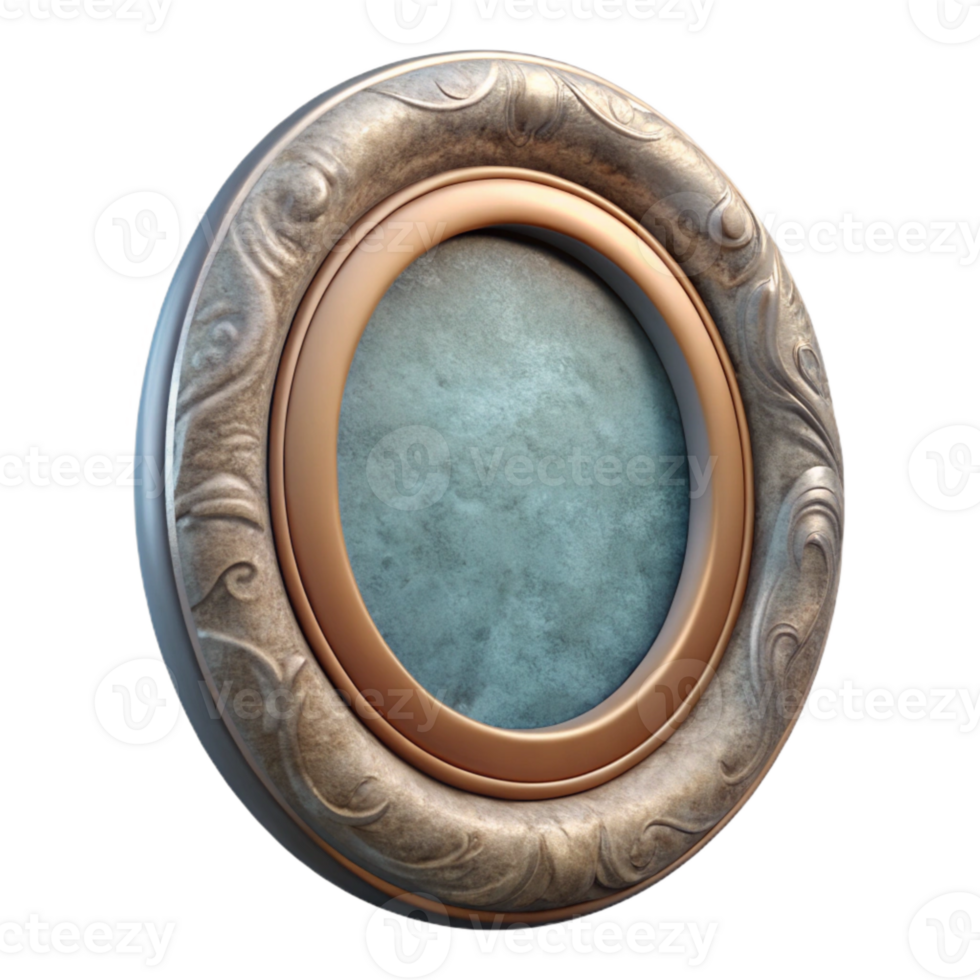 beautiful modern Faded Photograph in Oval Frame Isolated authentic png