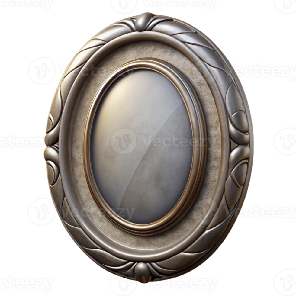 impressive rustic Faded Photograph in Oval Frame Isolated professional png