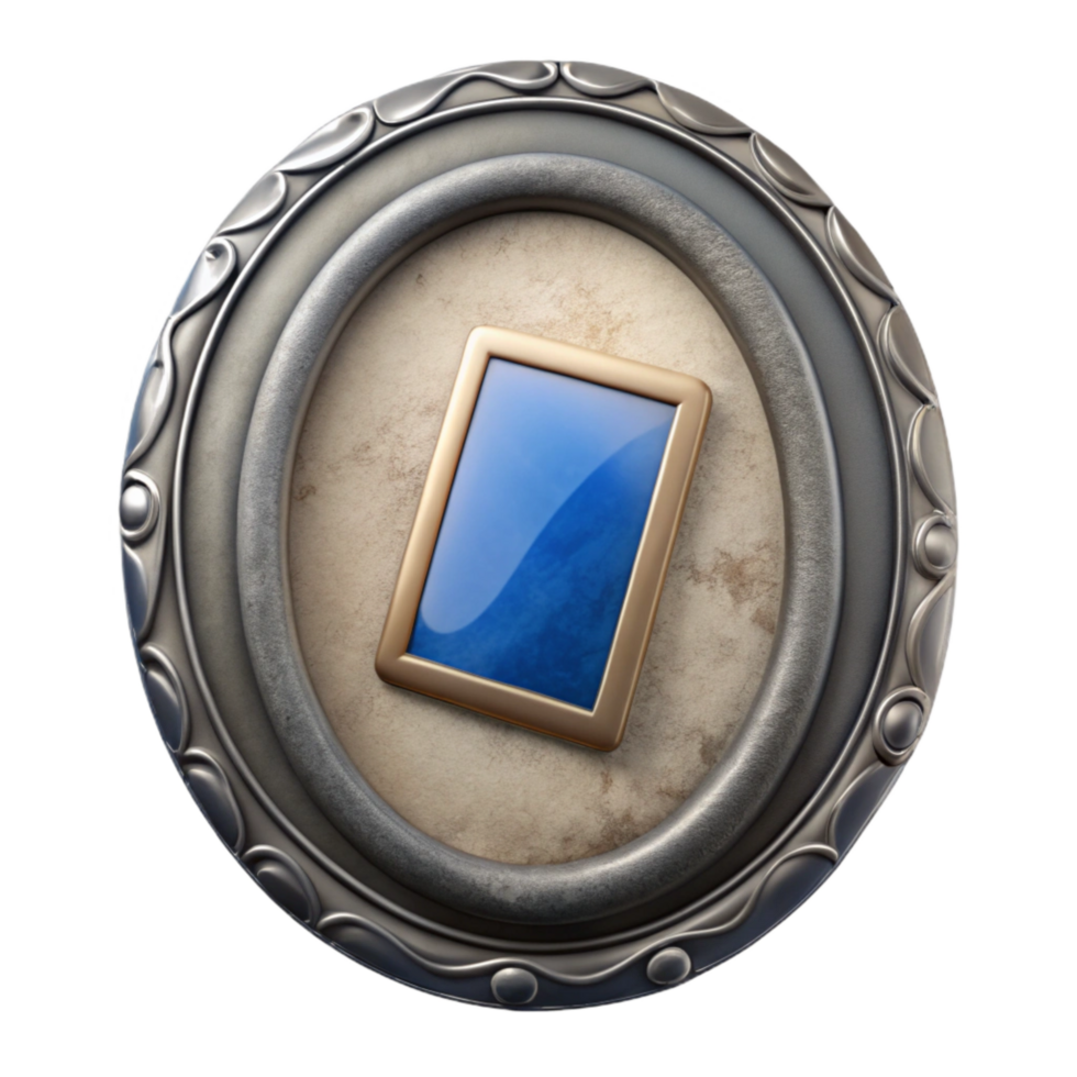 Faded Photograph in Oval Frame Isolated png
