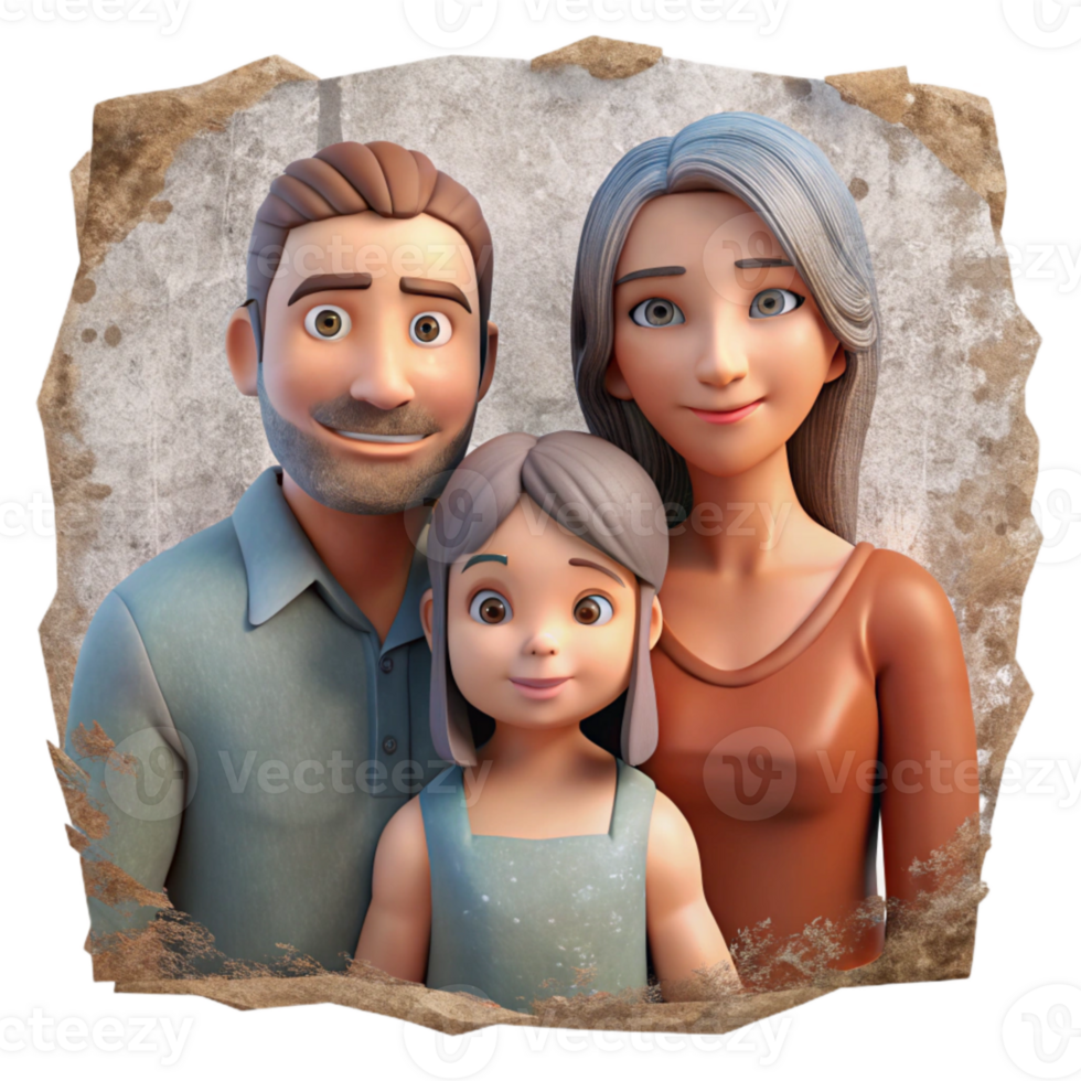 magnificent rustic Faded Photograph Family Portrait Isolated Element high resolution png