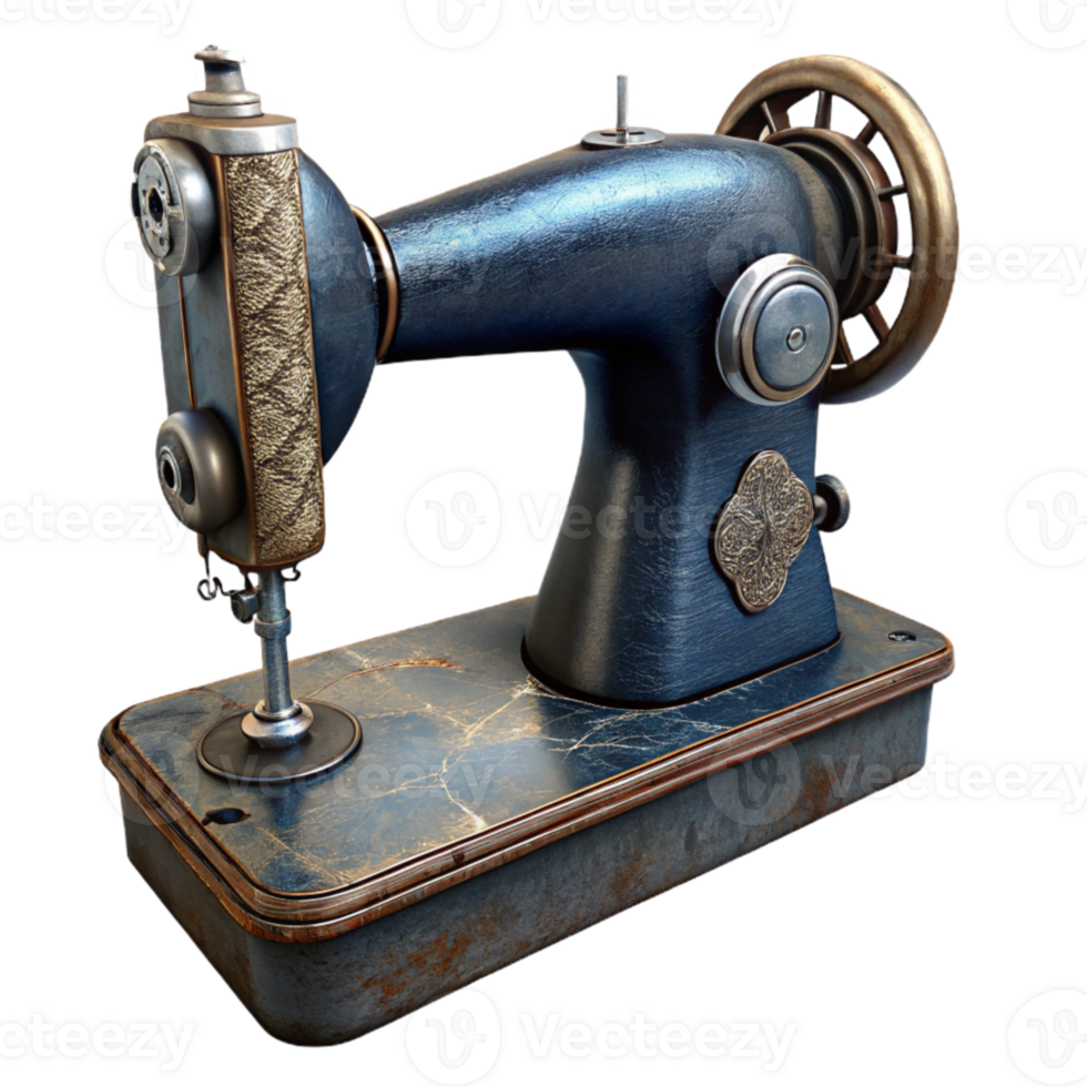 elegant modern Vintage Sewing Machine Black and Gold Cutout Element professional png