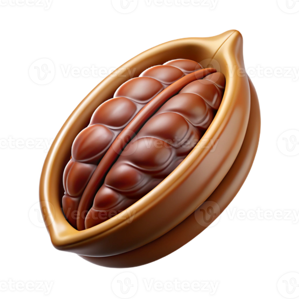 serene artistic Fair Trade Cocoa Bean Pod Open Isolated high quality png