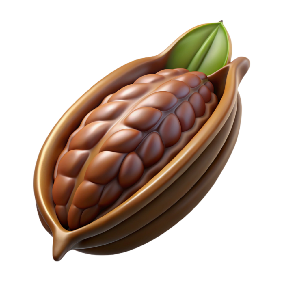 Fair Trade Cocoa Bean Pod Open Isolated png