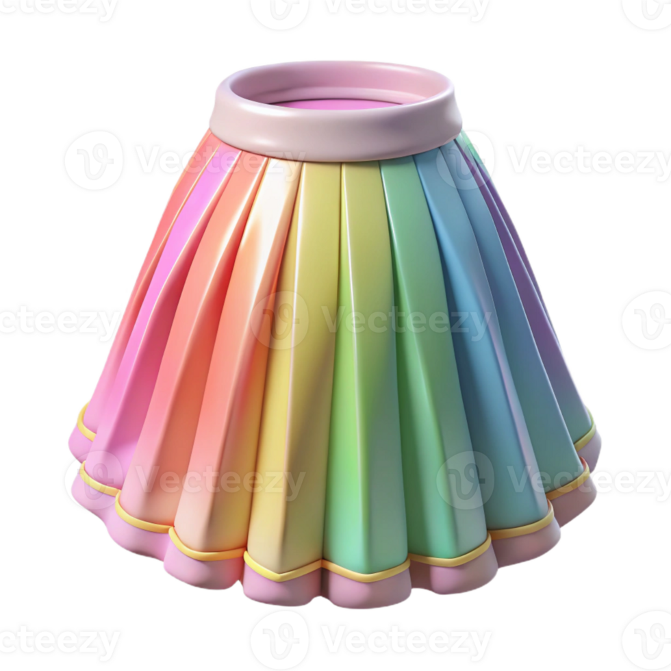 wonderful minimalist Fairy Kei Pastel Rainbow Skirt Cutout Flatlay png