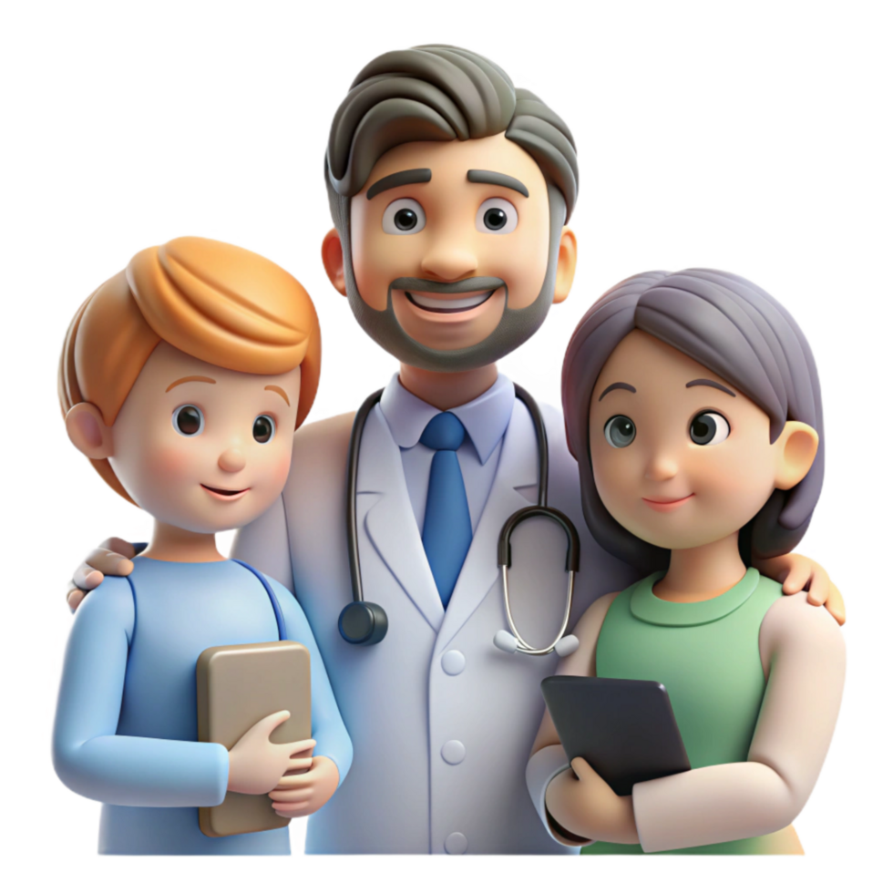 Family Doctor Consultation Scene Cutout png