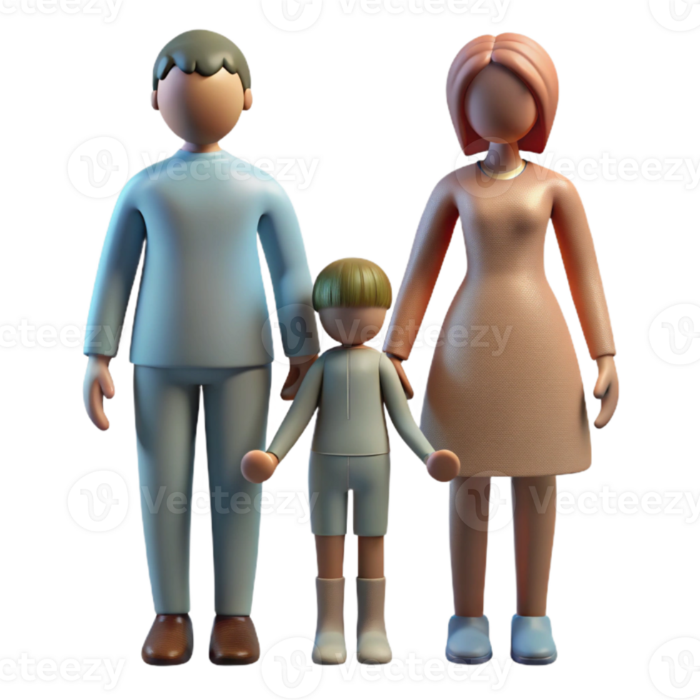 serene modern Family Silhouette Holding Hands Transparent Background professional png