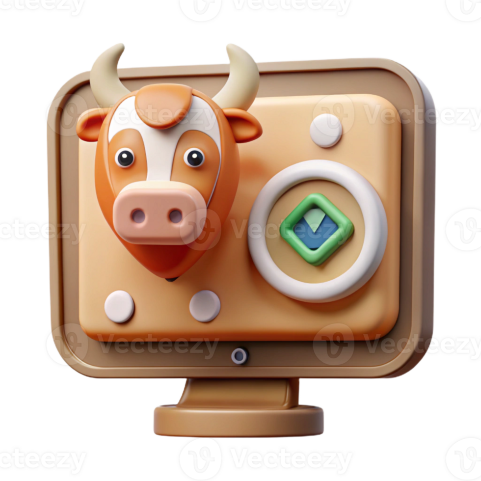 dramatic rustic Farm Animal Monitoring System Icon Style Transparent Background genuine png