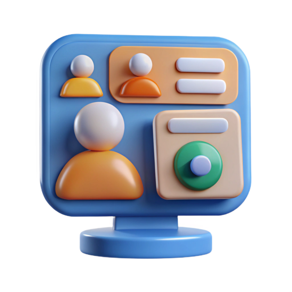 dramatic minimalist Virtual Meeting Interface Isolated Cutout authentic png