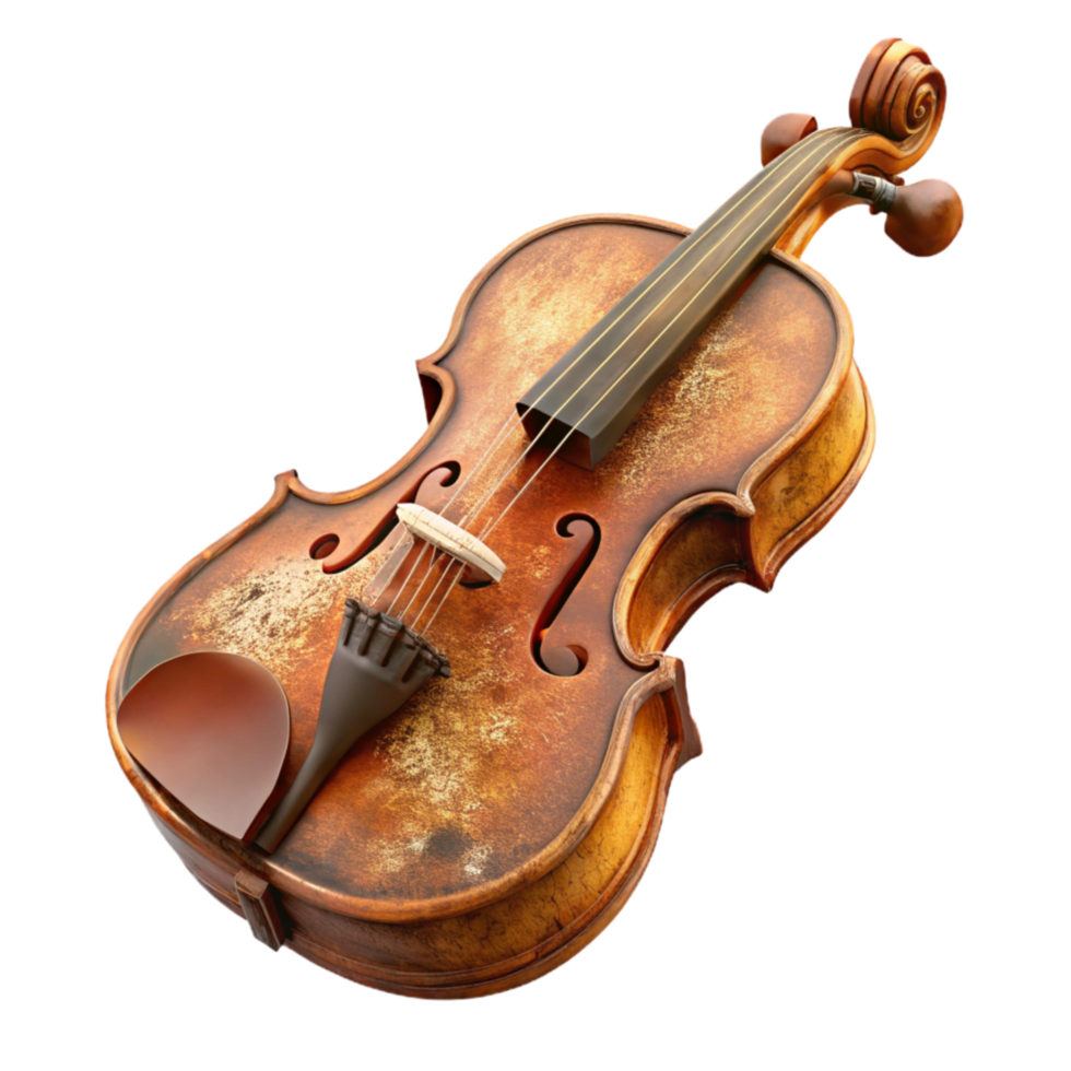 wonderful artistic Violin Front View Isolated Element high quality png