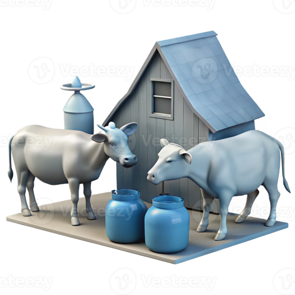 beautiful vintage Farm Animals Drinking Water Silhouette Isolated detailed png