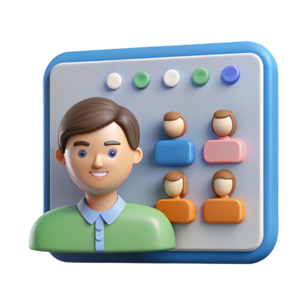 wonderful artistic Virtual Meeting Interface with Avatars Transparent detailed png