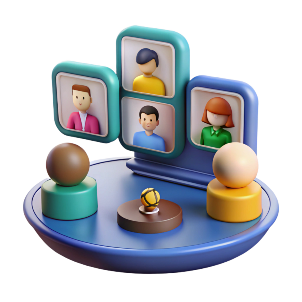 stunning abstract Virtual Meeting Platform with Avatars and Feeds Cutout premium png