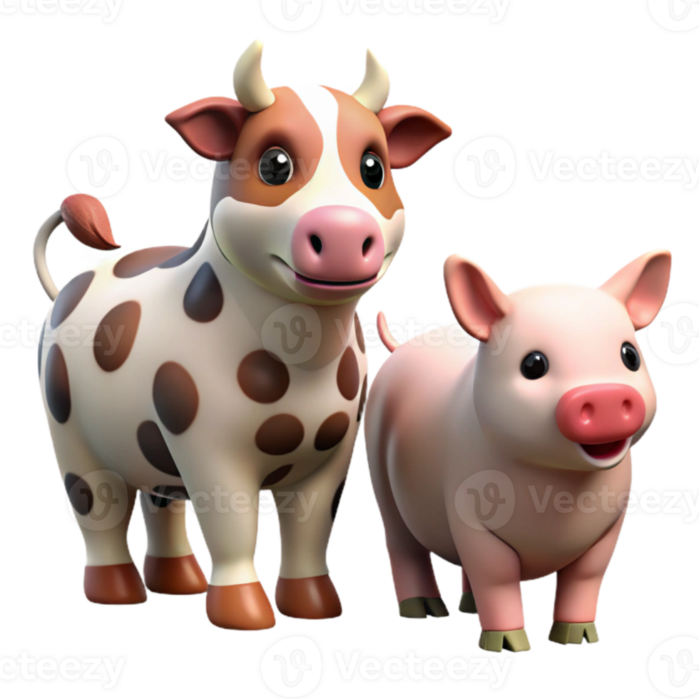magnificent contemporary Farm Animals Cutout Cow and Pig original png