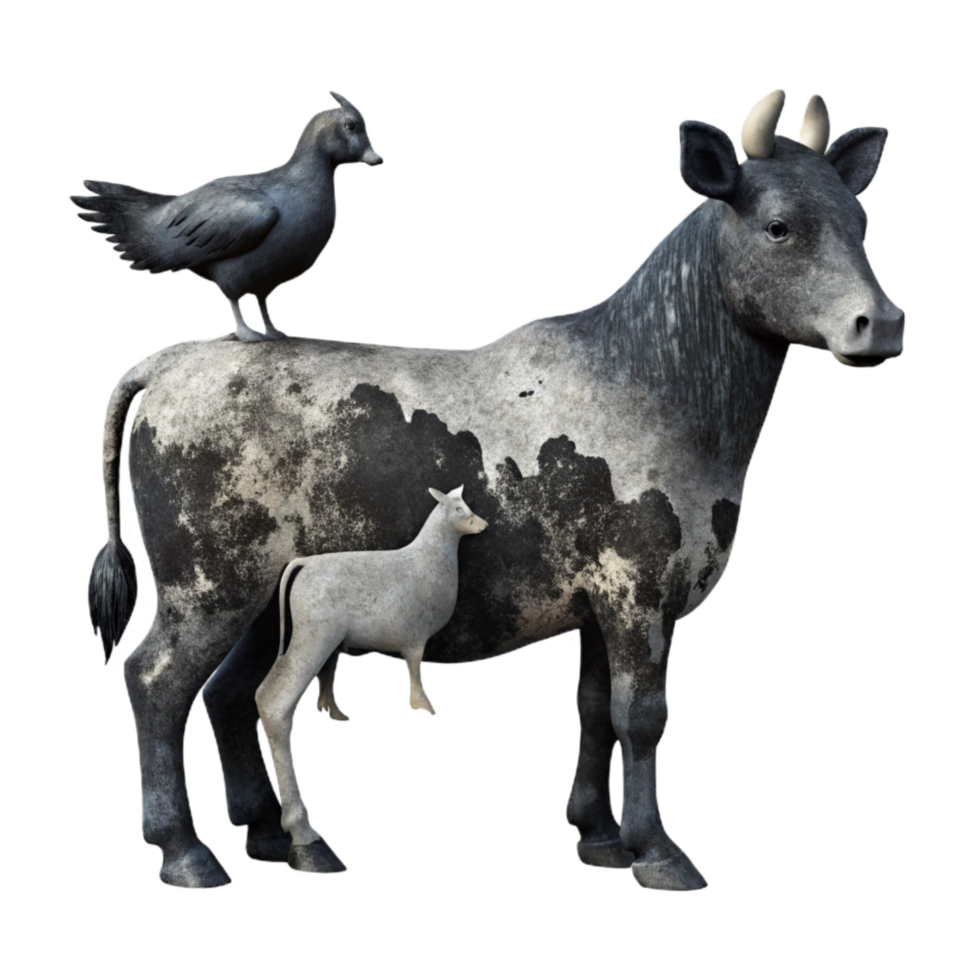 wonderful rustic Farm Animals Silhouette Transparent Background high quality png