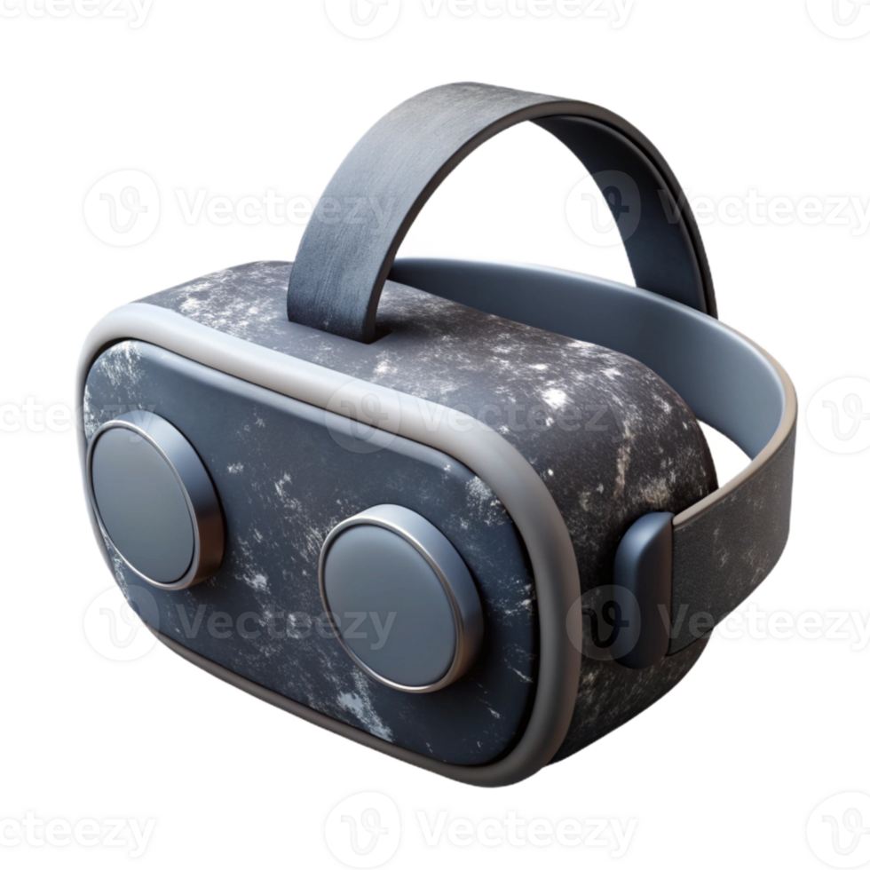 beautiful contemporary Virtual Reality Headset Black with White Lenses Cutout authentic png