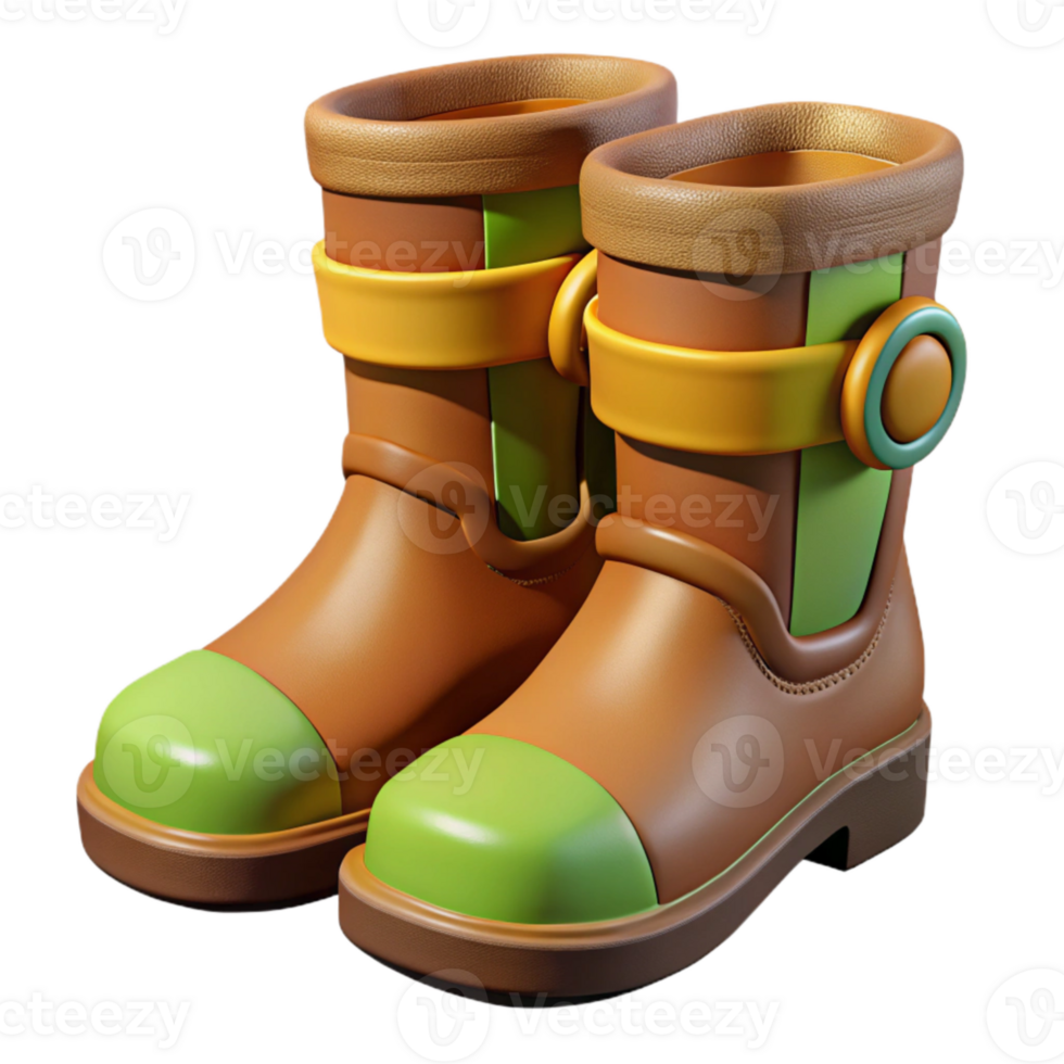 magnificent traditional Farmer Boots Isolated Element detailed png