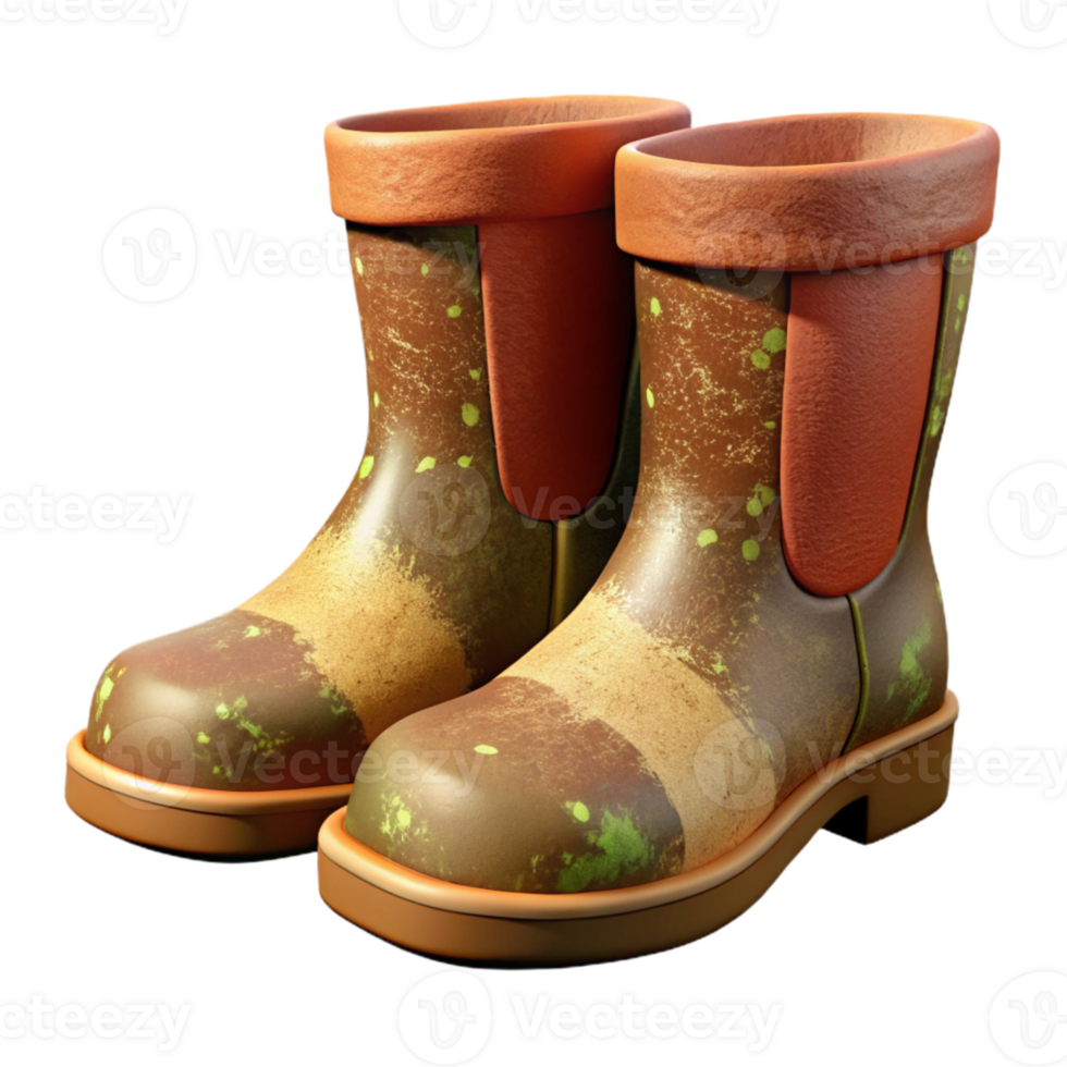 vibrant rustic Farmer Boots Isolated Element high quality png