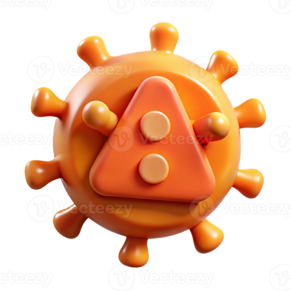vibrant artistic Virus Alert Icon Orange Bright Transparent Background high resolution png