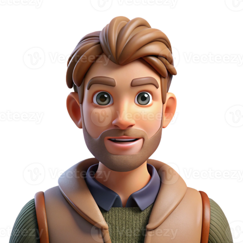 vibrant modern Virtual World Avatar Male Character Isolated Element authentic png