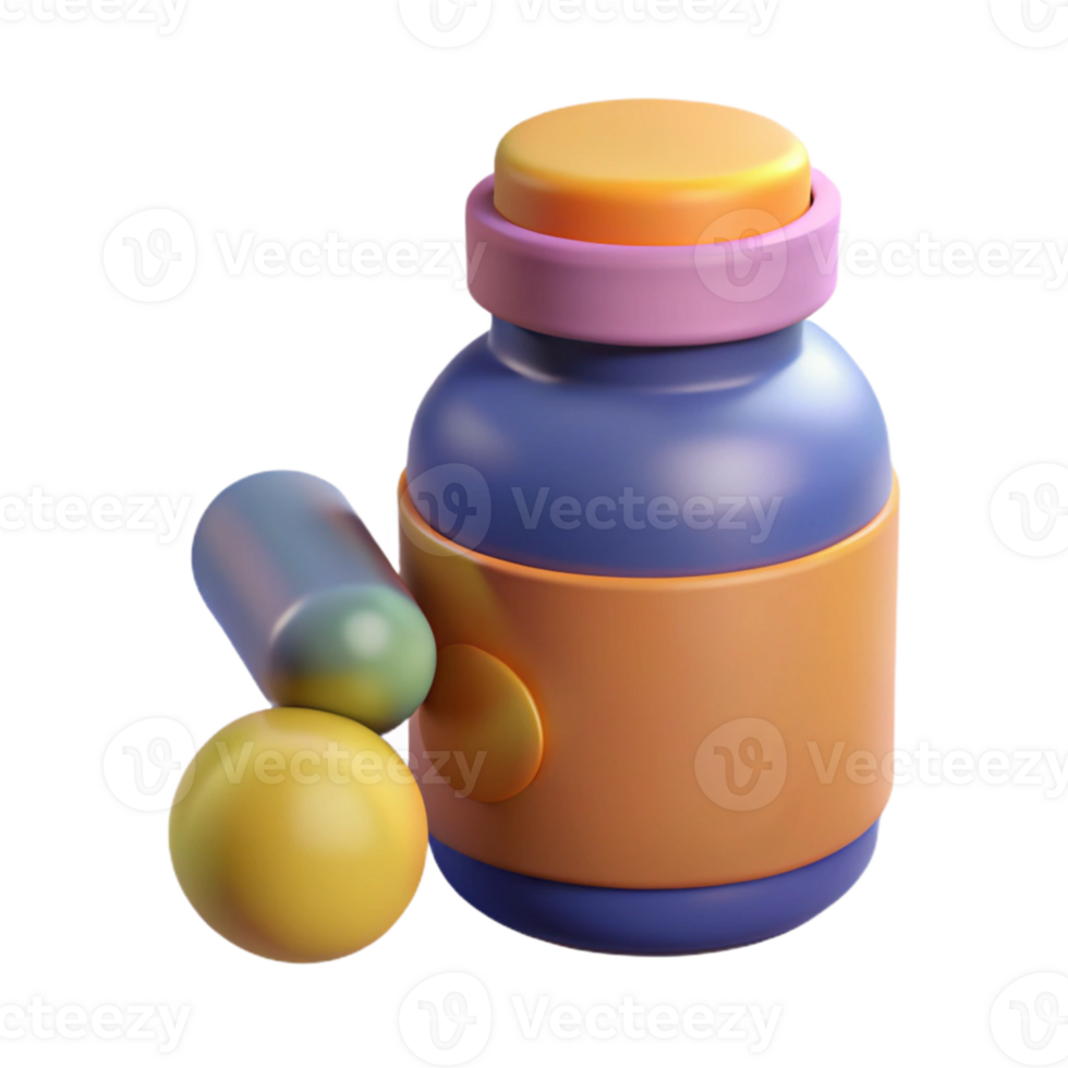 impressive classic Vitamins and Supplements Bottle Isolated original png