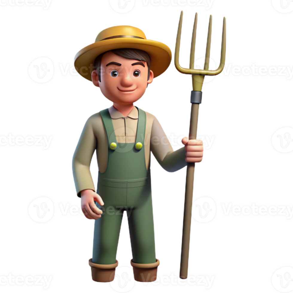 magnificent artistic Farmer Holding Pitchfork Silhouette Cutout high resolution png