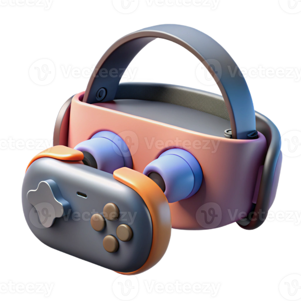 extraordinary classic Vr Headset with Controllers Isolated on Transparent Background png