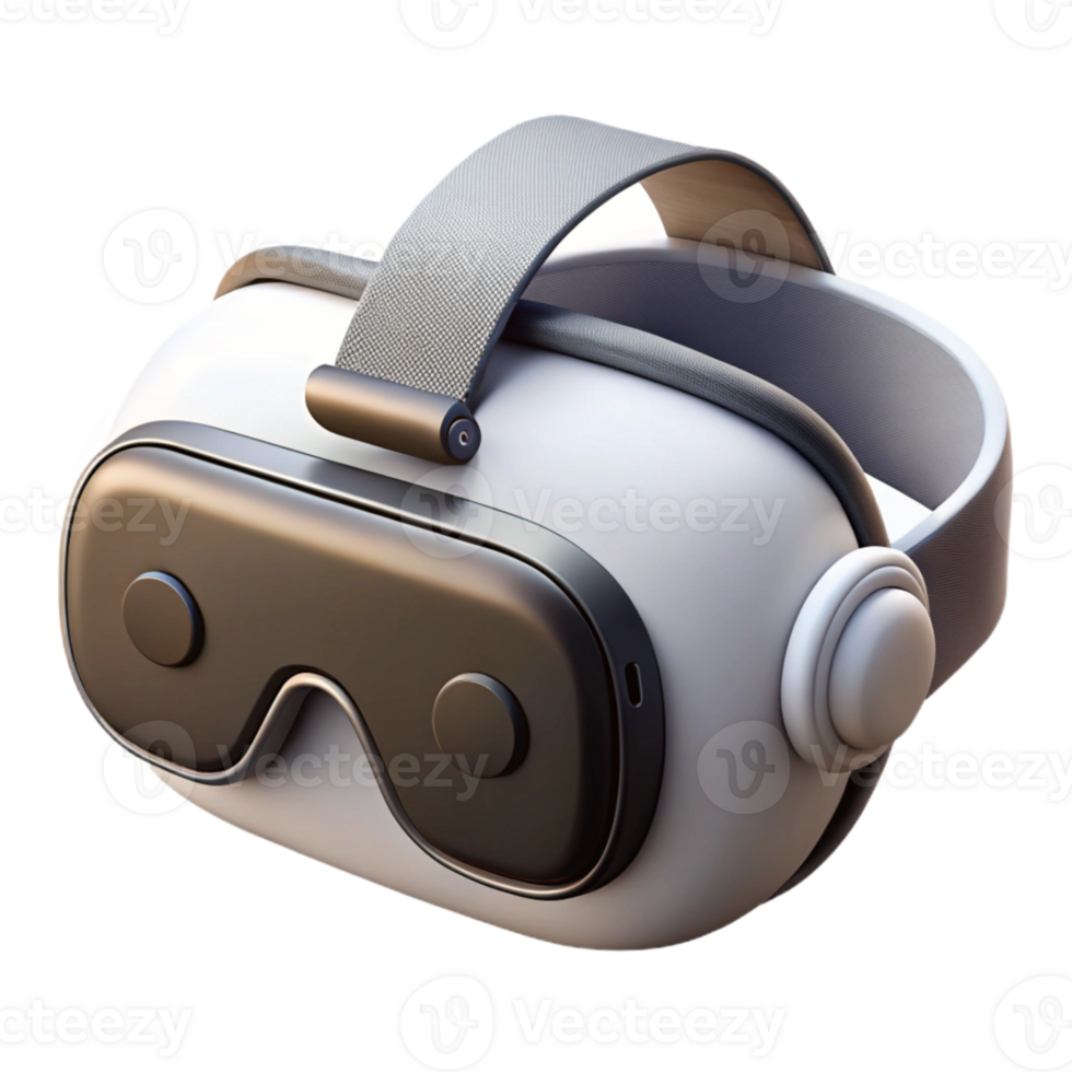 elegant rustic Vr Headset White with Black Lenses Cutout Element high quality png