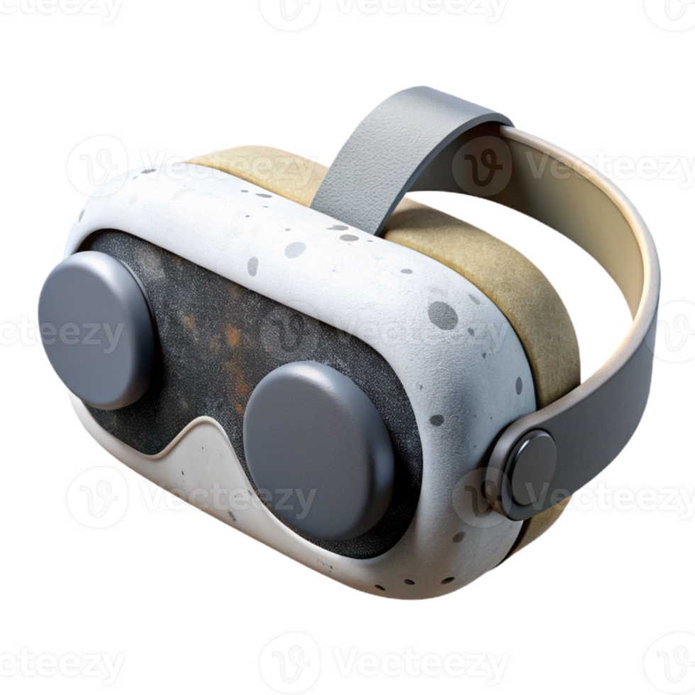 stunning classic Vr Headset White with Black Lenses Cutout Element png