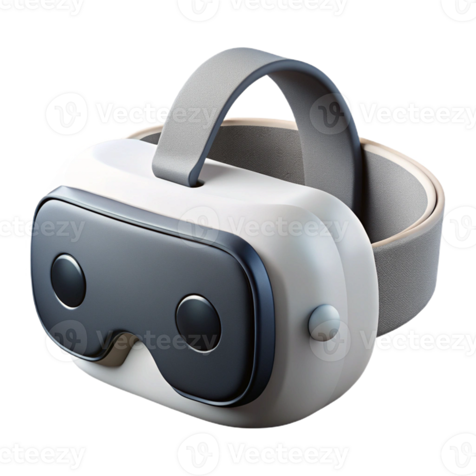 impressive modern Vr Headset White with Black Lenses Cutout Element original png