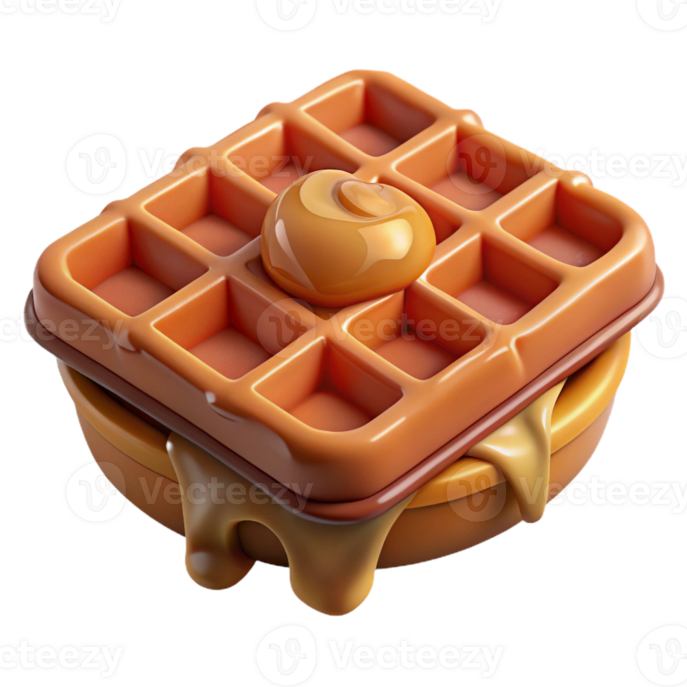 dramático abstrato waffle com xarope isolado elemento Alto resolução png