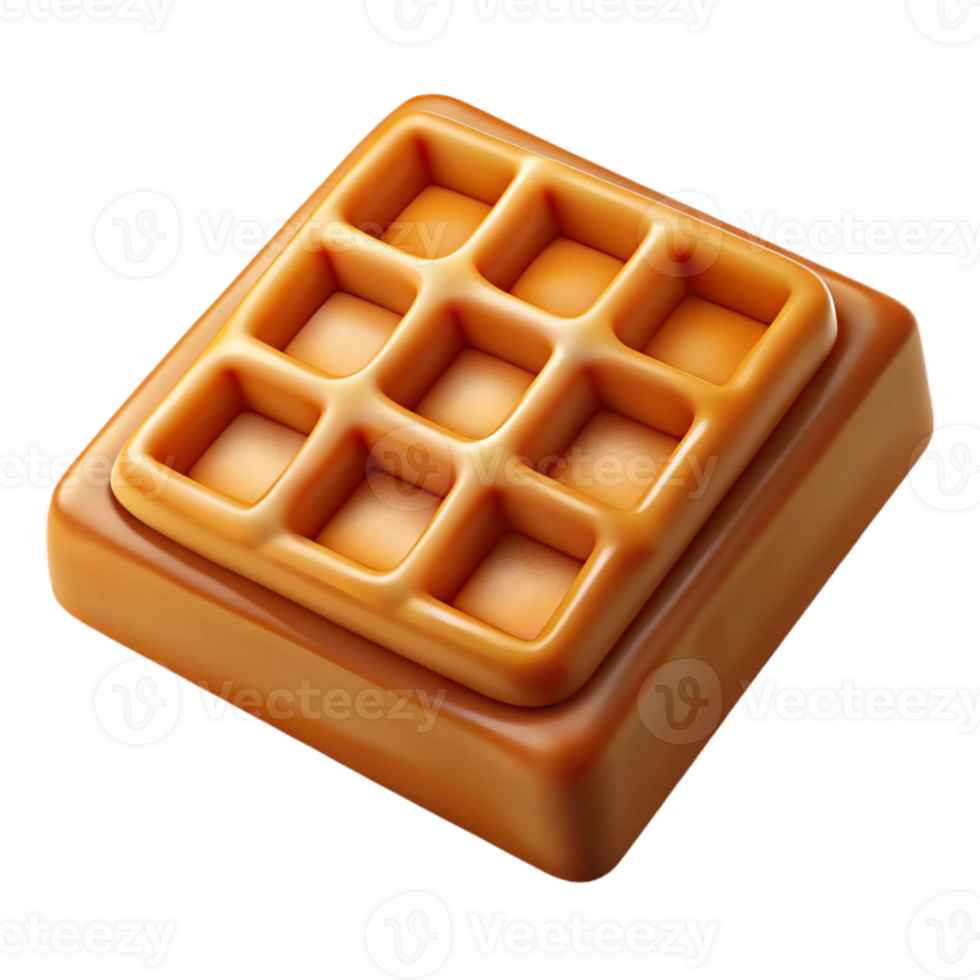 wonderful classic Waffle Square Golden Brown Isolated genuine png