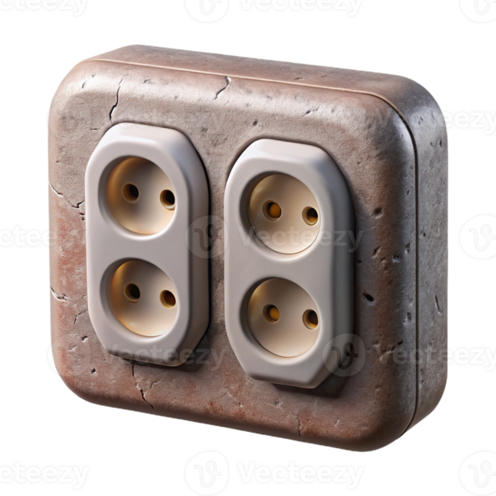 impressive contemporary Wall Socket Double Outlet Isolated genuine png