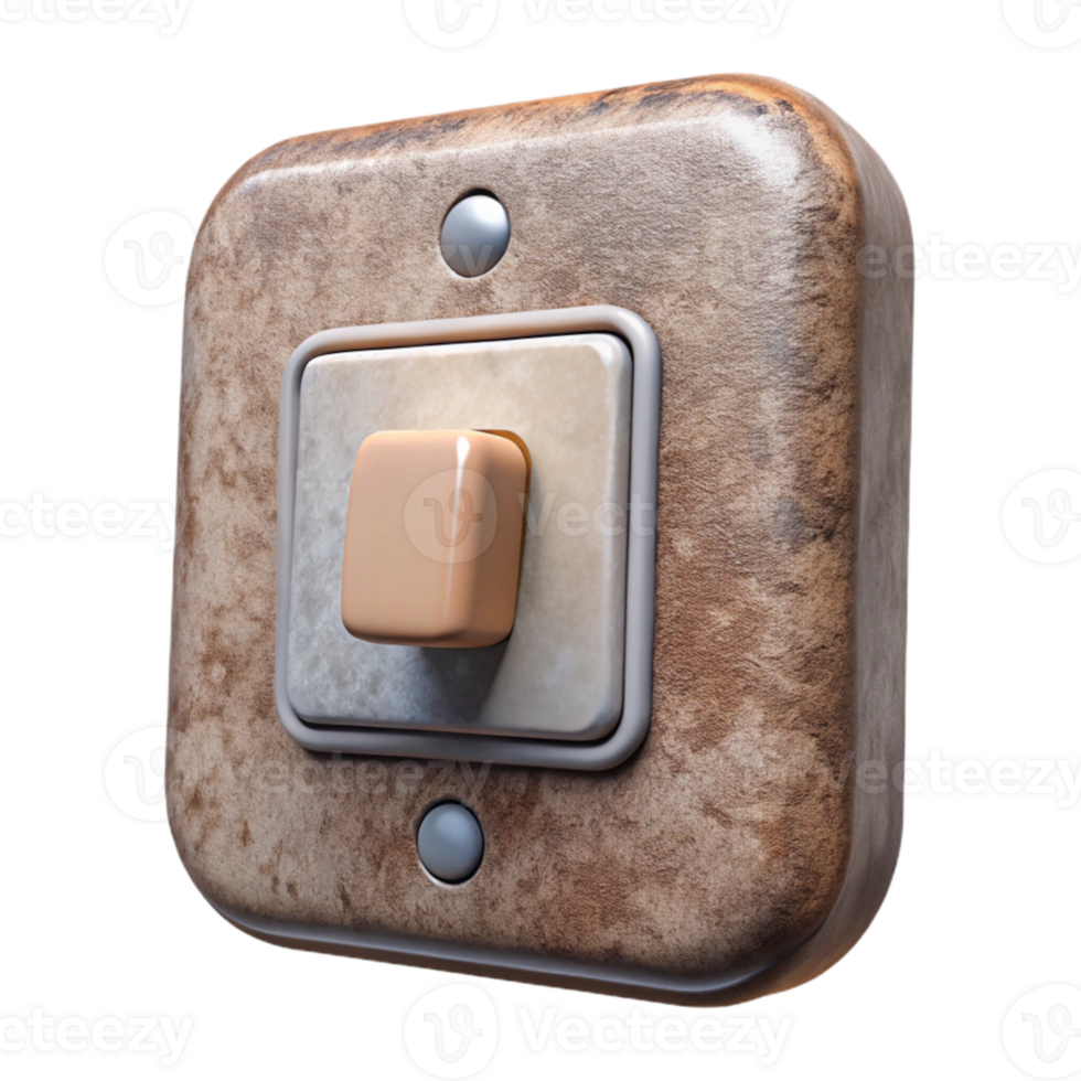 dramatic rustic Wall Switch Dimmer Style Front View Transparent Background professional png